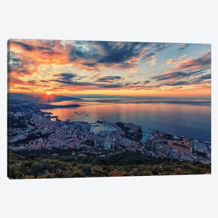 Monaco Sunrise Canvas Print #EMN78} by Manjik Pictures Canvas Print