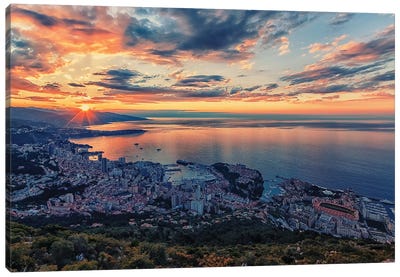 Monaco Sunrise Canvas Art Print - Monaco
