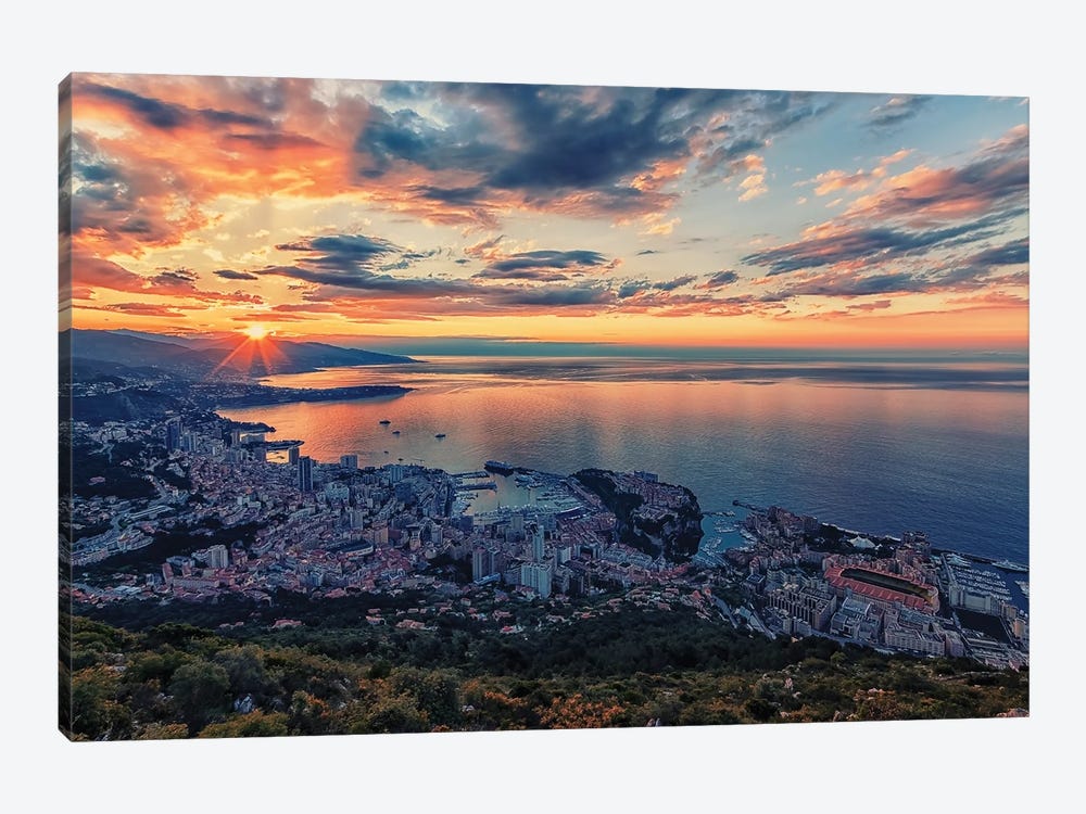 Monaco Sunrise by Manjik Pictures 1-piece Canvas Print
