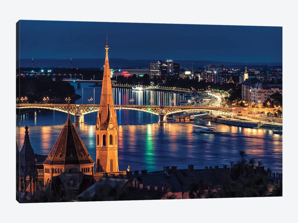 Budapest By Night by Manjik Pictures 1-piece Canvas Artwork