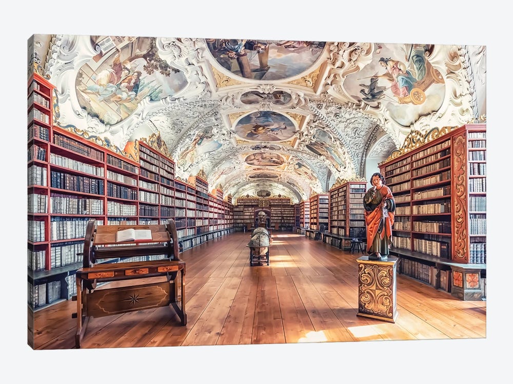 Library Of Strahov Monastery by Manjik Pictures 1-piece Canvas Artwork