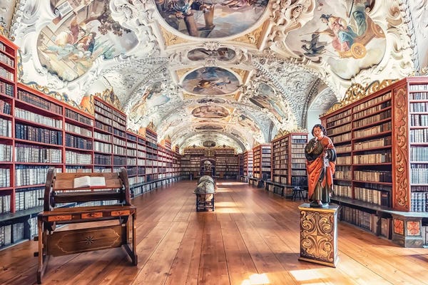 Interiors: Library Of Strahov Monastery by Manjik Pictures