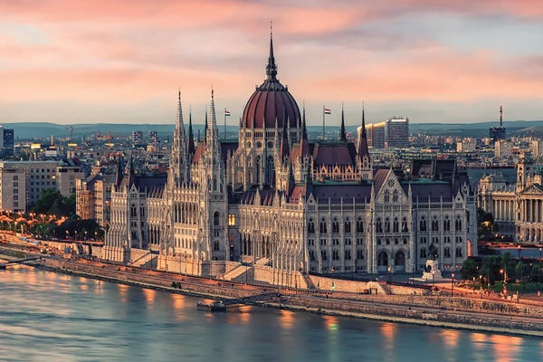 Giclee Features: Hungarian Parliament Sunset by Manjik Pictures