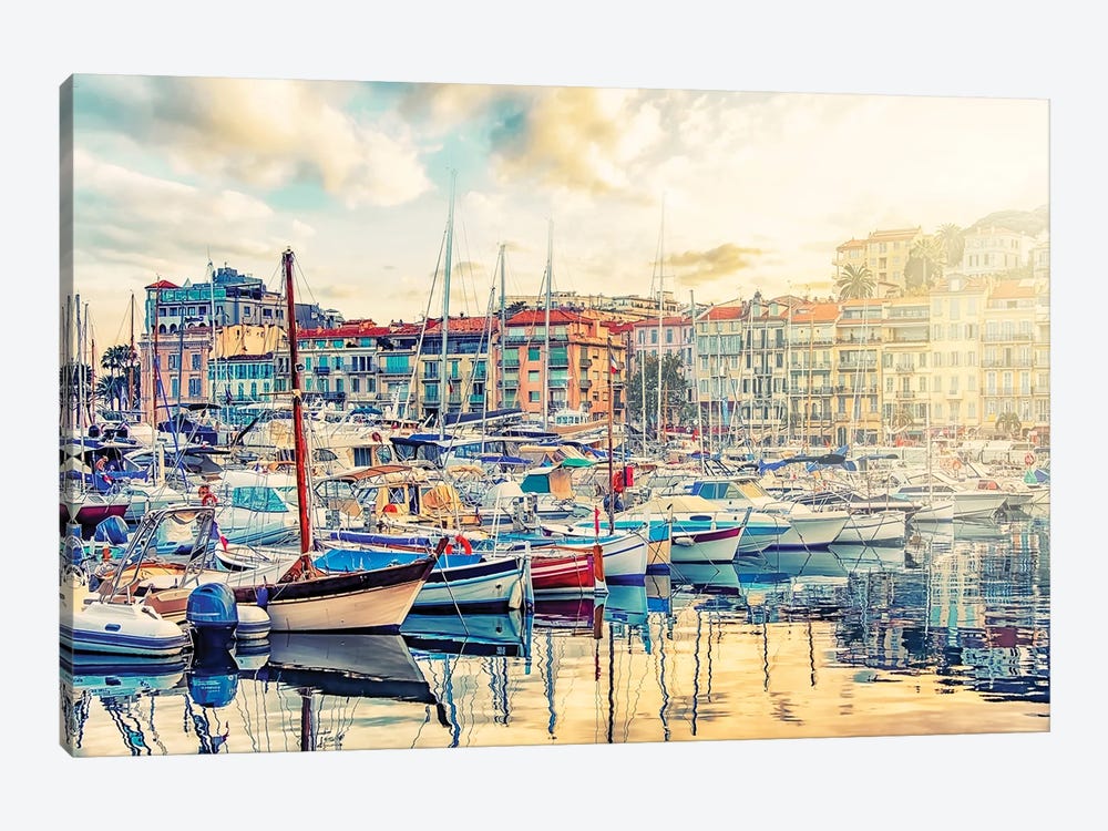 Old Harbour In Cannes by Manjik Pictures 1-piece Canvas Print