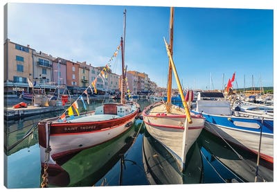 Saint Tropez Harbor Canvas Art Print - Nautical Scenic Photography