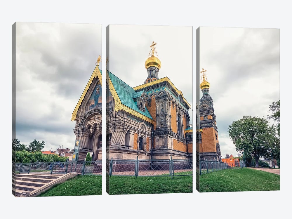 Orthodox Church Of St. Maria Magdalena by Manjik Pictures 3-piece Canvas Art Print