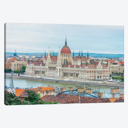 Hungarian Parliament From The Roofs Canvas Print #EMN833} by Manjik Pictures Canvas Print