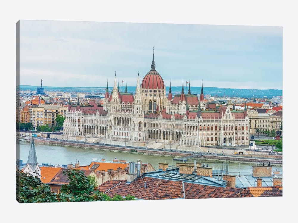 Hungarian Parliament From The Roofs by Manjik Pictures 1-piece Canvas Artwork