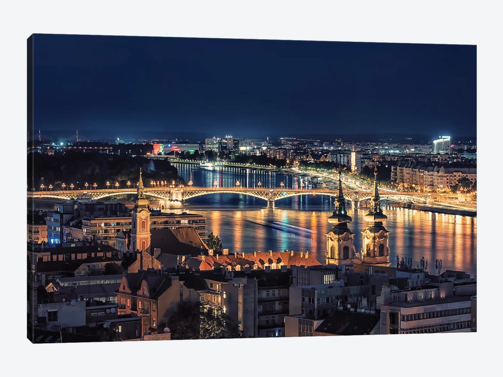 Budapest Panorama by Manjik Pictures 1-piece Canvas Print