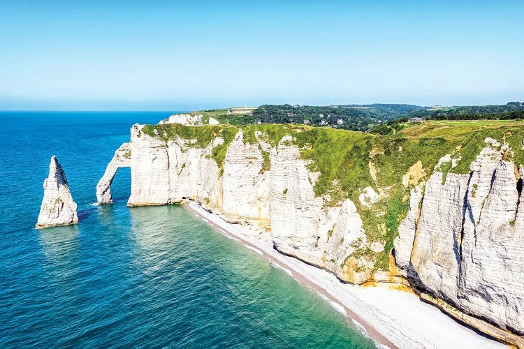 Etretat Cliffs And Beach by Manjik Pictures wall art