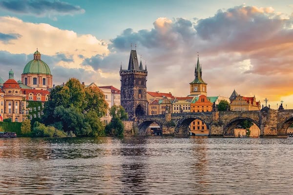 City Sunrises & Sunsets: Prague Sunset by Manjik Pictures
