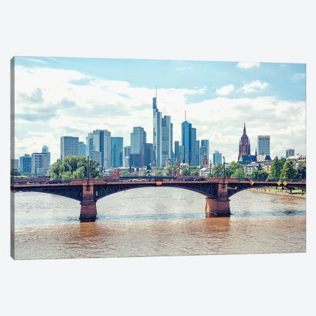 Frankfurt By The River Canvas Print #EMN841} by Manjik Pictures Canvas Art