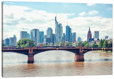 Frankfurt By The River Canvas Art Print - Manjik Pictures