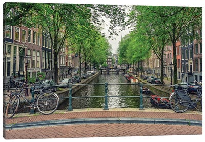 Amsterdam Canal Canvas Art Print - Manjik Pictures