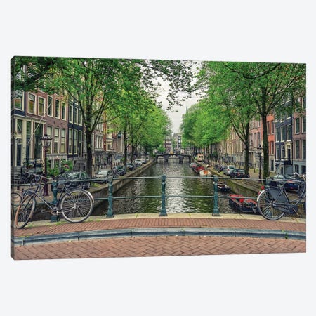 Amsterdam Canal Canvas Print #EMN844} by Manjik Pictures Canvas Art Print