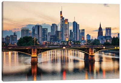 Frankfurt Sunset Canvas Art Print - Manjik Pictures