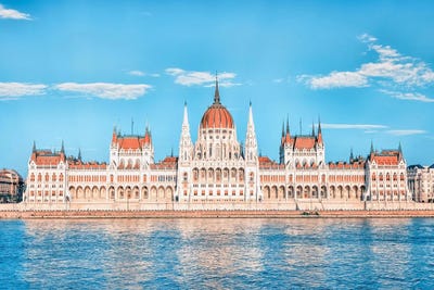Hungarian Parliament Facade by Manjik Pictures canvas print