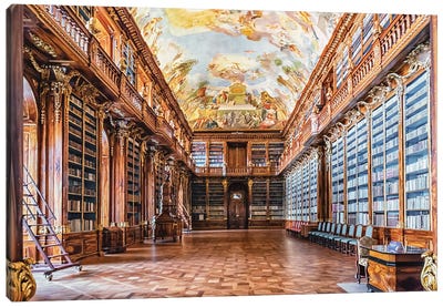 Library In Prague Canvas Art Print - Czech Republic Art