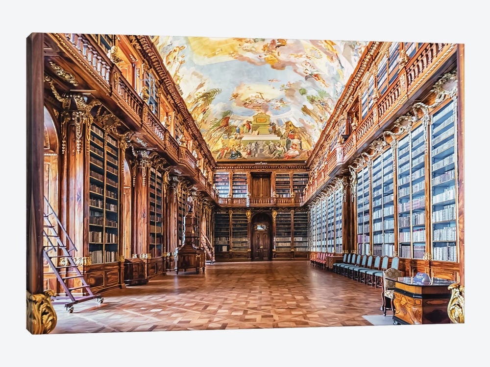 Library In Prague by Manjik Pictures 1-piece Canvas Art