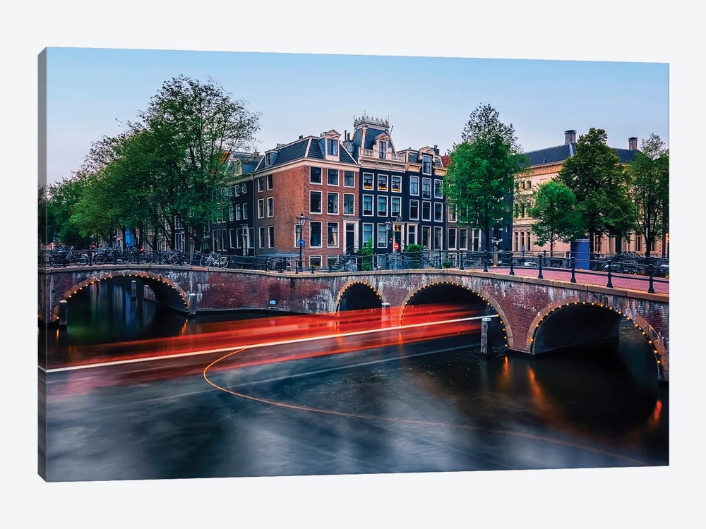 Amsterdam At Dusk by Manjik Pictures 1-piece Canvas Artwork
