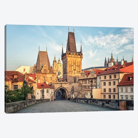 Prague In The Morning Canvas Print #EMN868} by Manjik Pictures Canvas Artwork