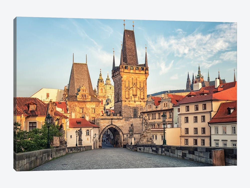Prague In The Morning by Manjik Pictures 1-piece Canvas Artwork