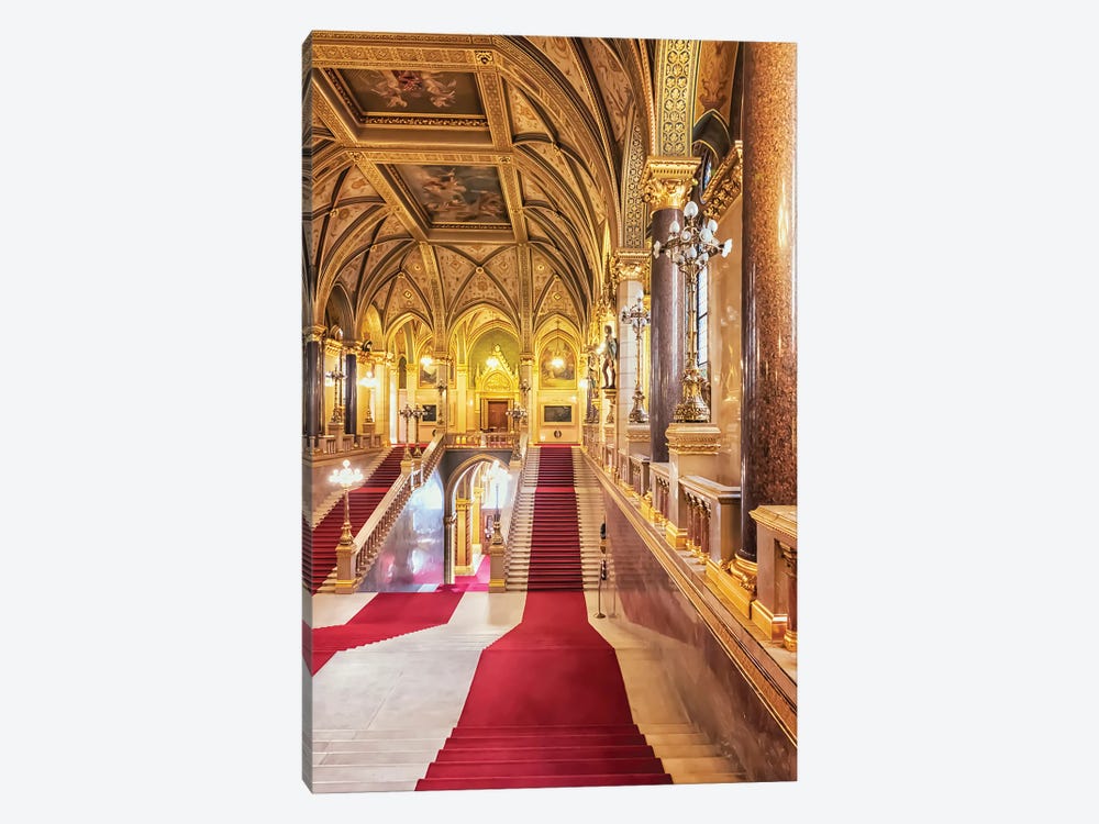 Hungarian Parliament Architecture by Manjik Pictures 1-piece Canvas Art Print
