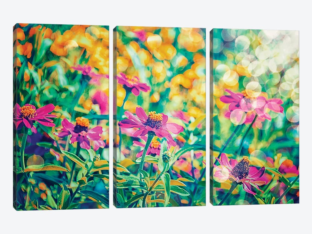Garden In The Morning by Manjik Pictures 3-piece Canvas Artwork