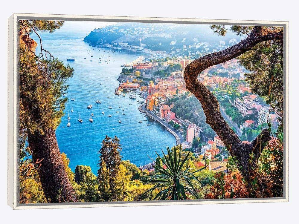 Panoramic Images Canvas Art Prints - Beach Landscape, Nice, French Riviera, Provence-Alpes-Cote d'Azur, France ( places > Europe > France > Provence