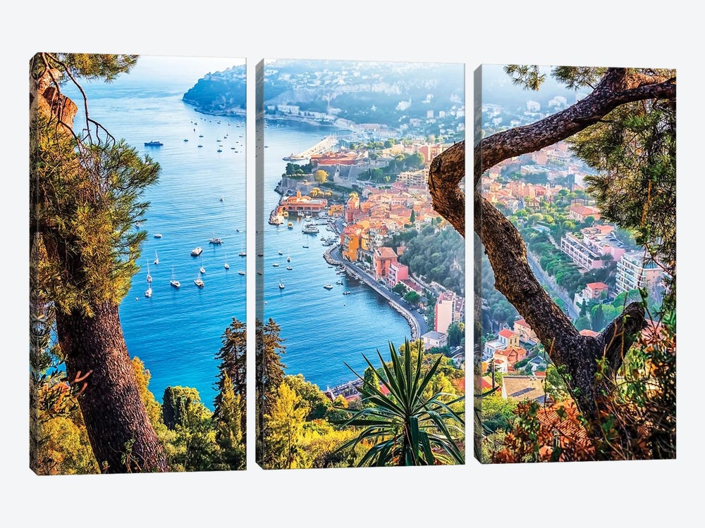 French Riviera Landscape by Manjik Pictures 3-piece Canvas Wall Art