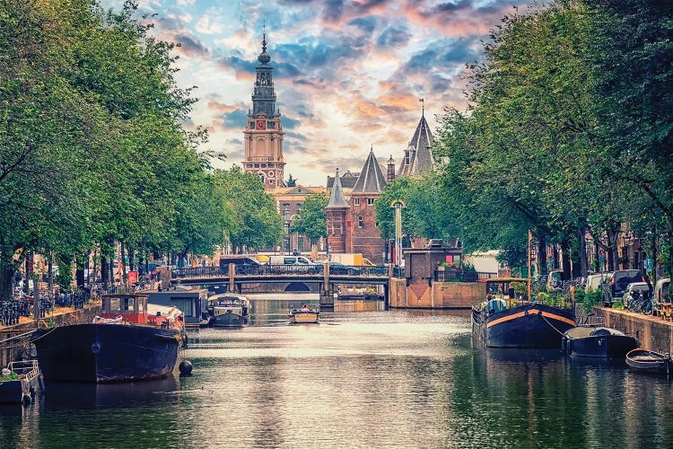 Amsterdam Sunset by Manjik Pictures wall art