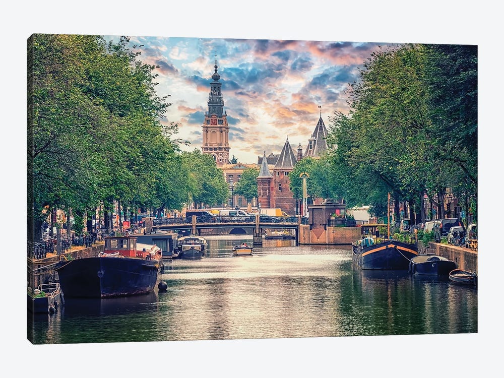 Amsterdam Sunset by Manjik Pictures 1-piece Canvas Print