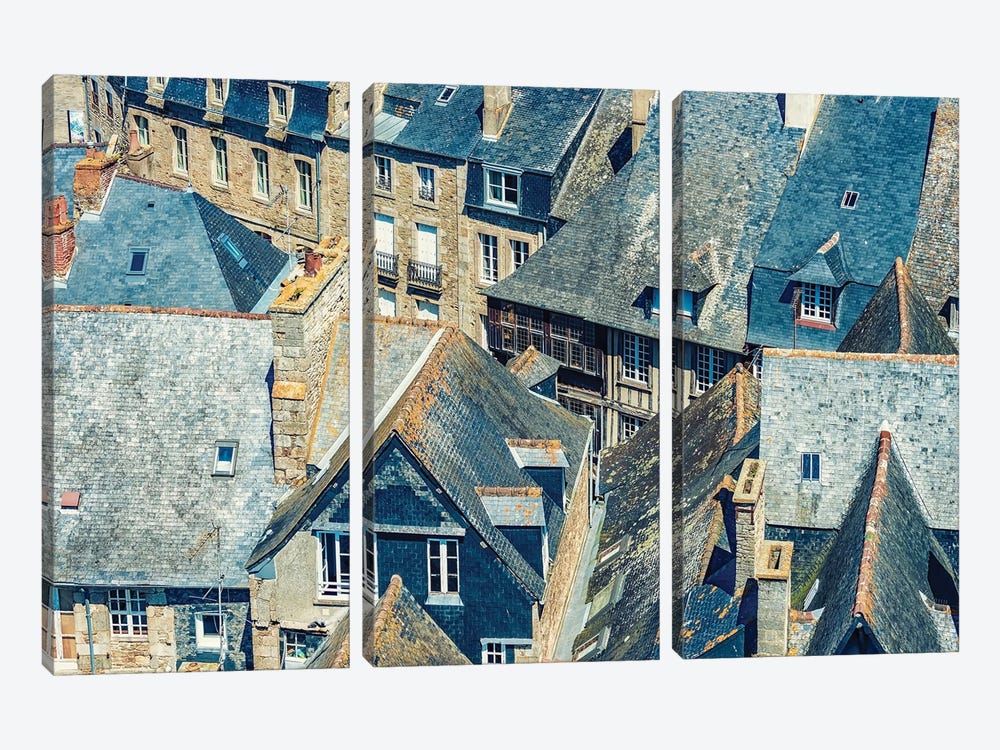 Dinan Roofs by Manjik Pictures 3-piece Canvas Art