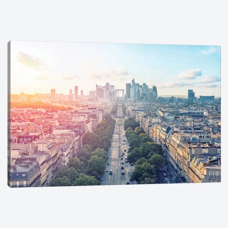 West Paris Sunset Canvas Print #EMN884} by Manjik Pictures Canvas Art Print