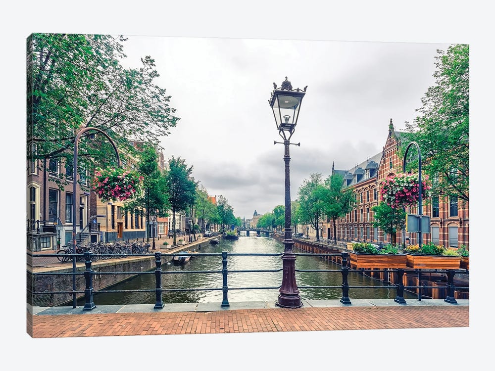 Cloudy Amsterdam by Manjik Pictures 1-piece Canvas Print