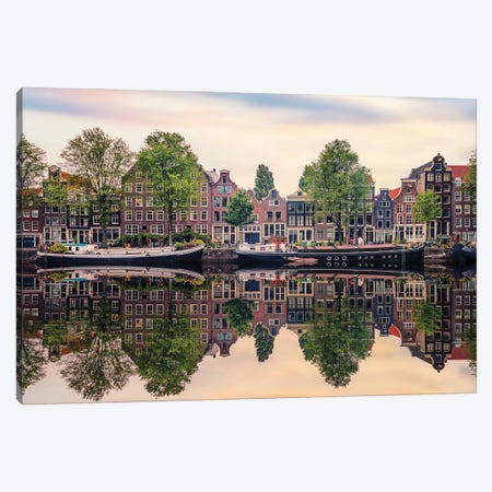 Amsterdam Reflection Canvas Print #EMN898} by Manjik Pictures Canvas Art Print