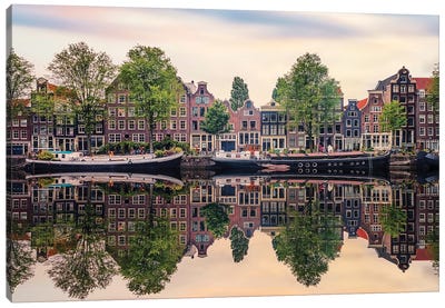 Amsterdam Reflection Canvas Art Print - Amsterdam Skylines