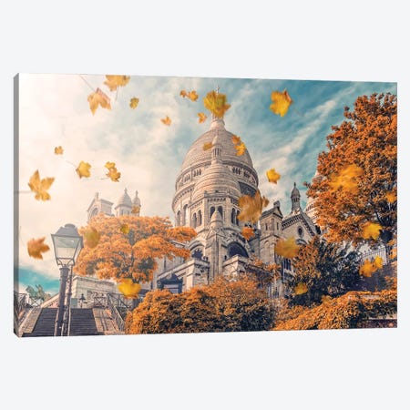 Autumn In Montmartre Canvas Print #EMN8} by Manjik Pictures Canvas Artwork