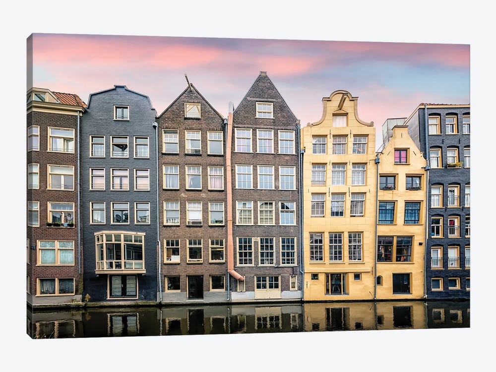 Amsterdam Facade by Manjik Pictures 1-piece Canvas Wall Art