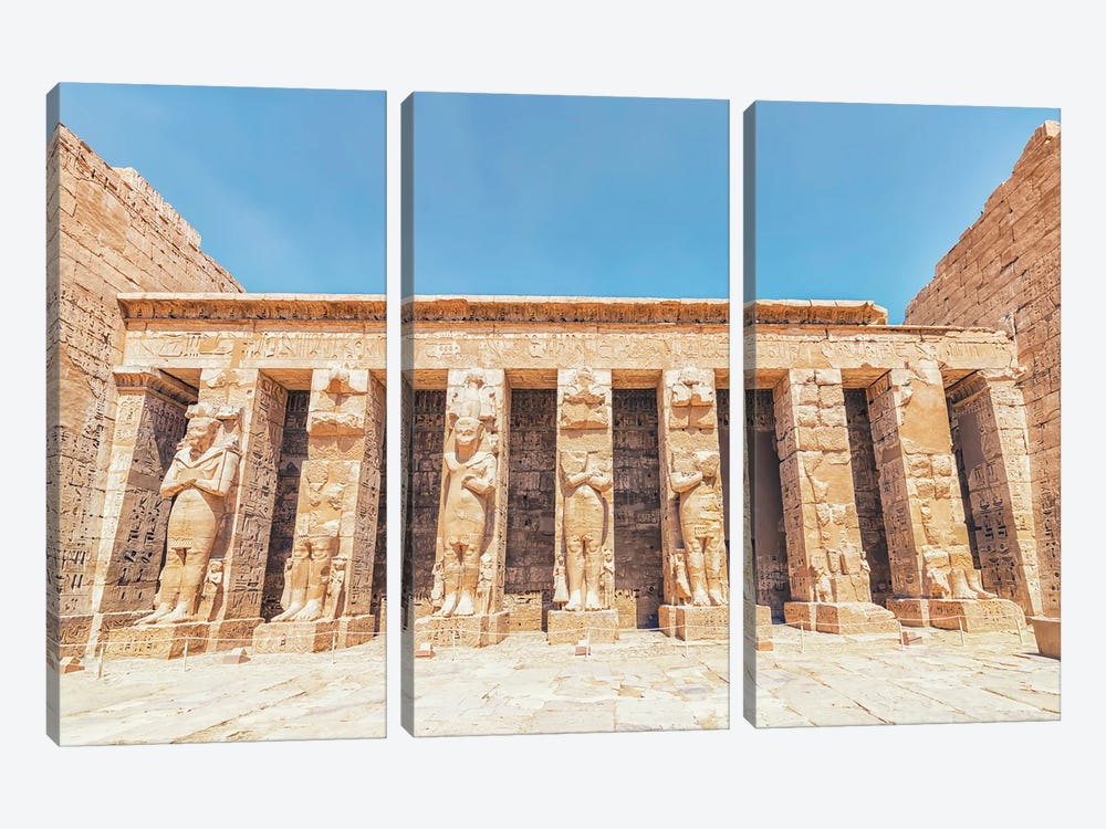 Statues In The Temple by Manjik Pictures 3-piece Canvas Art Print
