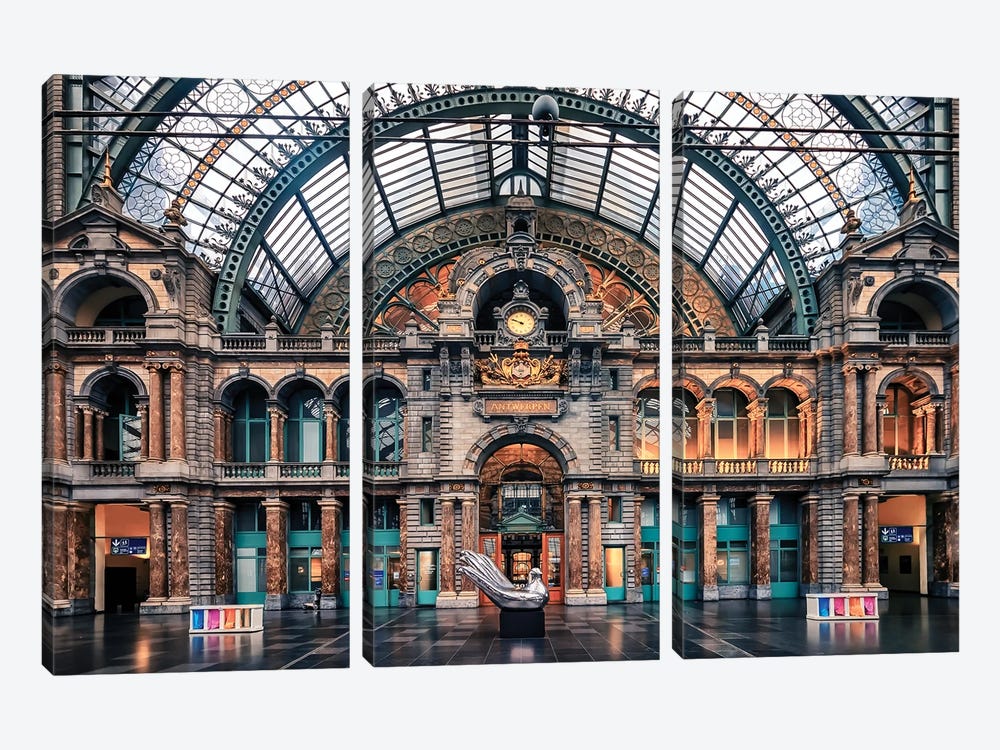 Antwerp Central by Manjik Pictures 3-piece Canvas Print