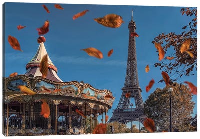 Romantic Paris Canvas Art Print - Carousels