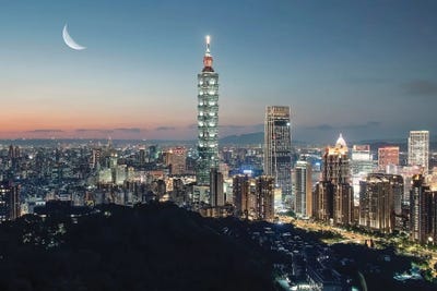 Romantic Taipei by Manjik Pictures framed canvas print