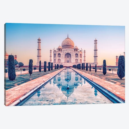 Taj Mahal In The Morning Canvas Print #EMN946} by Manjik Pictures Canvas Artwork