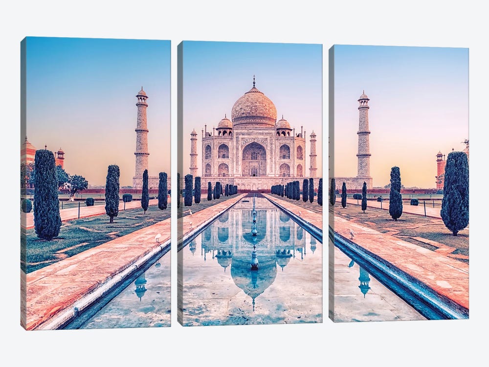 Taj Mahal In The Morning by Manjik Pictures 3-piece Art Print
