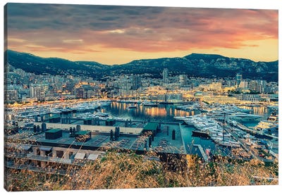 Monaco Harbour Canvas Art Print - Monaco