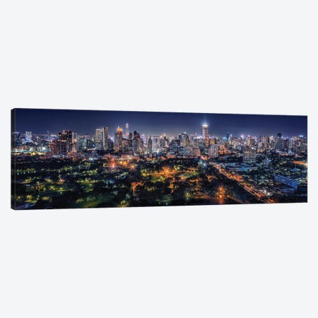 Bangkok By Night Canvas Print #EMN960} by Manjik Pictures Canvas Print