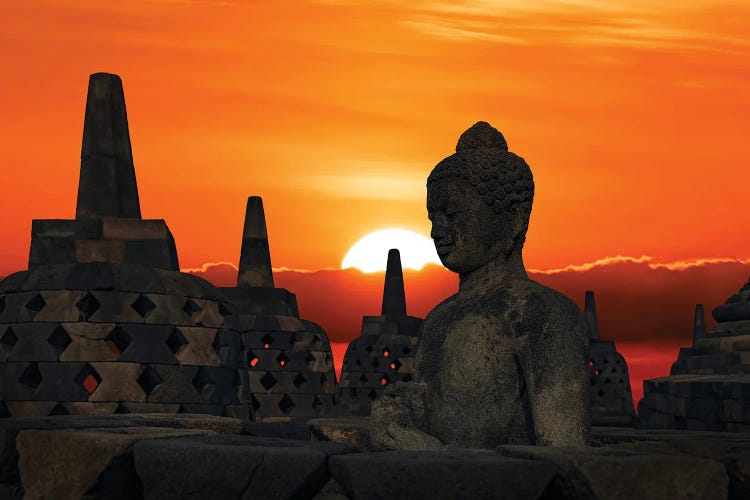 Borobudur Sunset by Manjik Pictures wall art