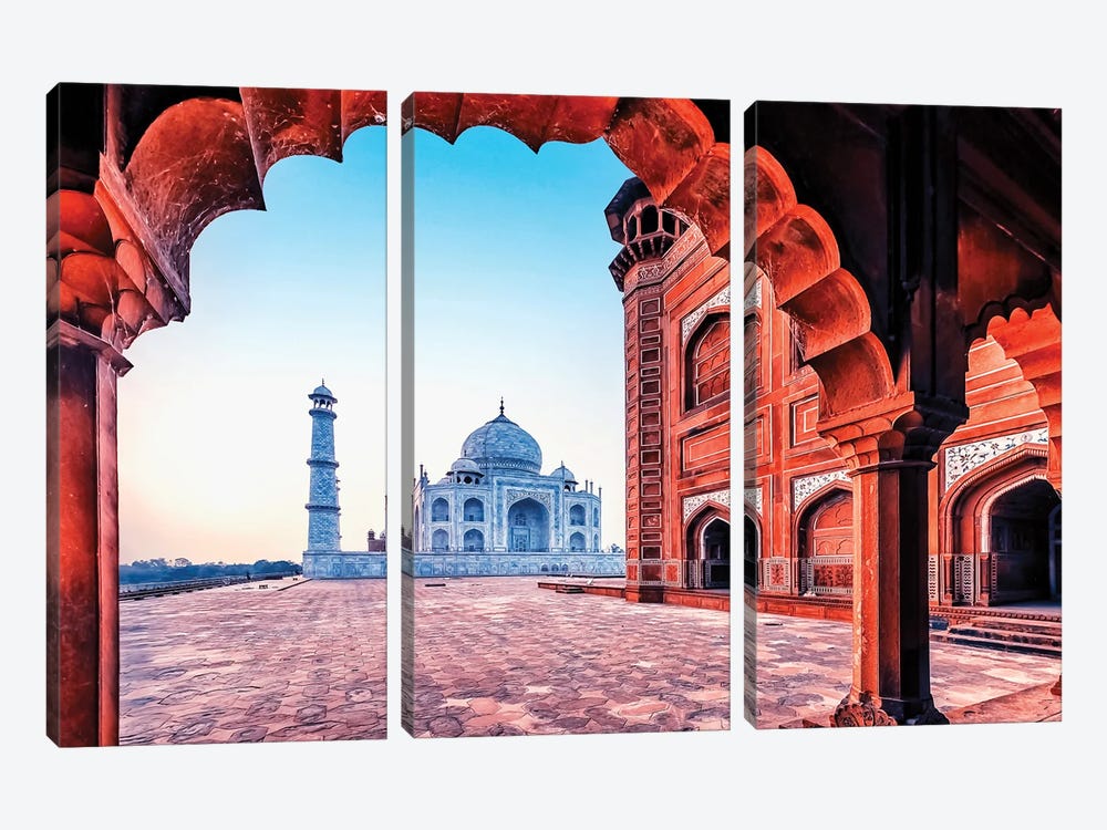 Beautiful Taj by Manjik Pictures 3-piece Canvas Print