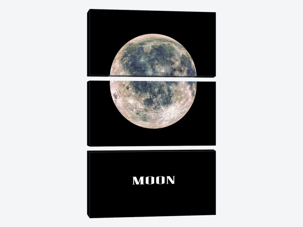 Moon by Manjik Pictures 3-piece Canvas Wall Art